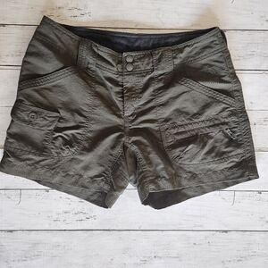 The North Face Women's Olive Green Shorts Size 6 Cargo Hiking Active Zip Fly